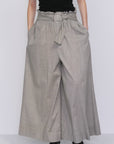 Pantalones anchos de lino con cintura de ocio vintage