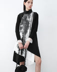 SDEER Stitching Irregular Woolen Sleeveless Dress - S·DEER