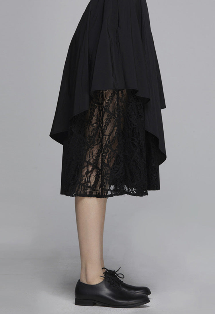 Elegant layered lace dress - S·DEER