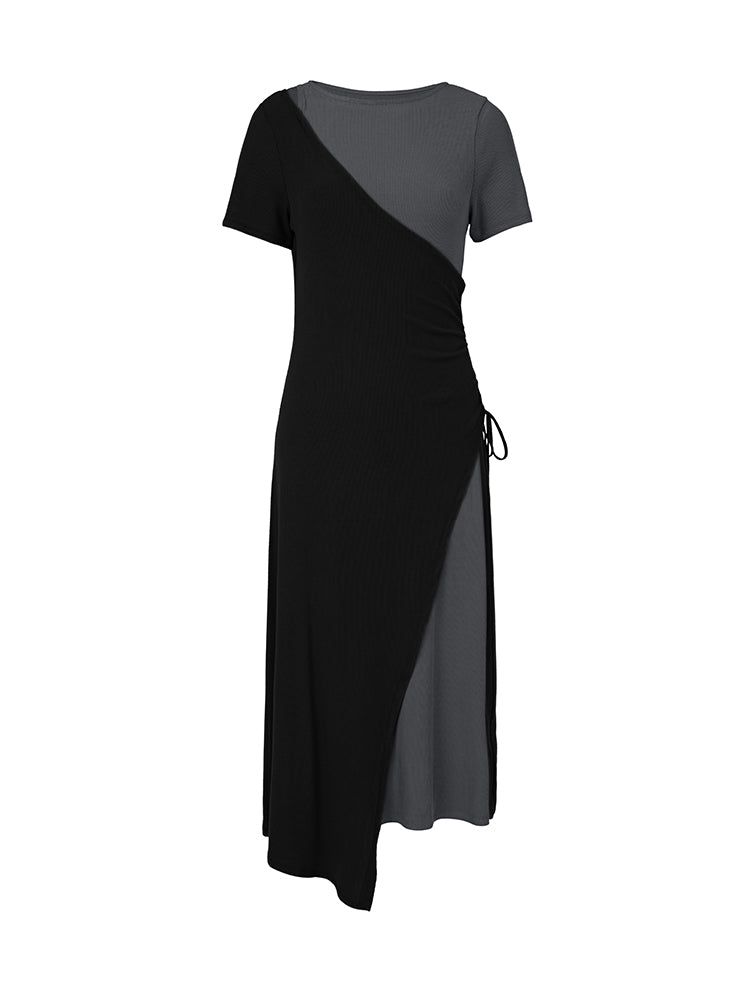Two Tone Tie Side Slim Fit Dress