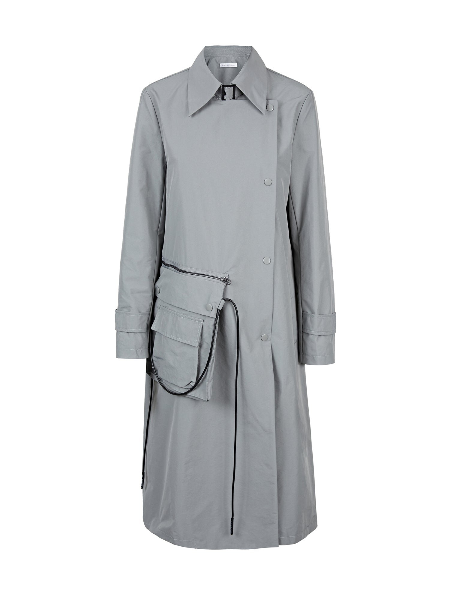 Lapel Workwear Large Pockets Lace-Up Long Trench Coat