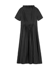 Vintage-Kleid mit plissierter Taille und Stehkragen