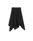 Pinstriped Irregular Hemline Midi Skirt
