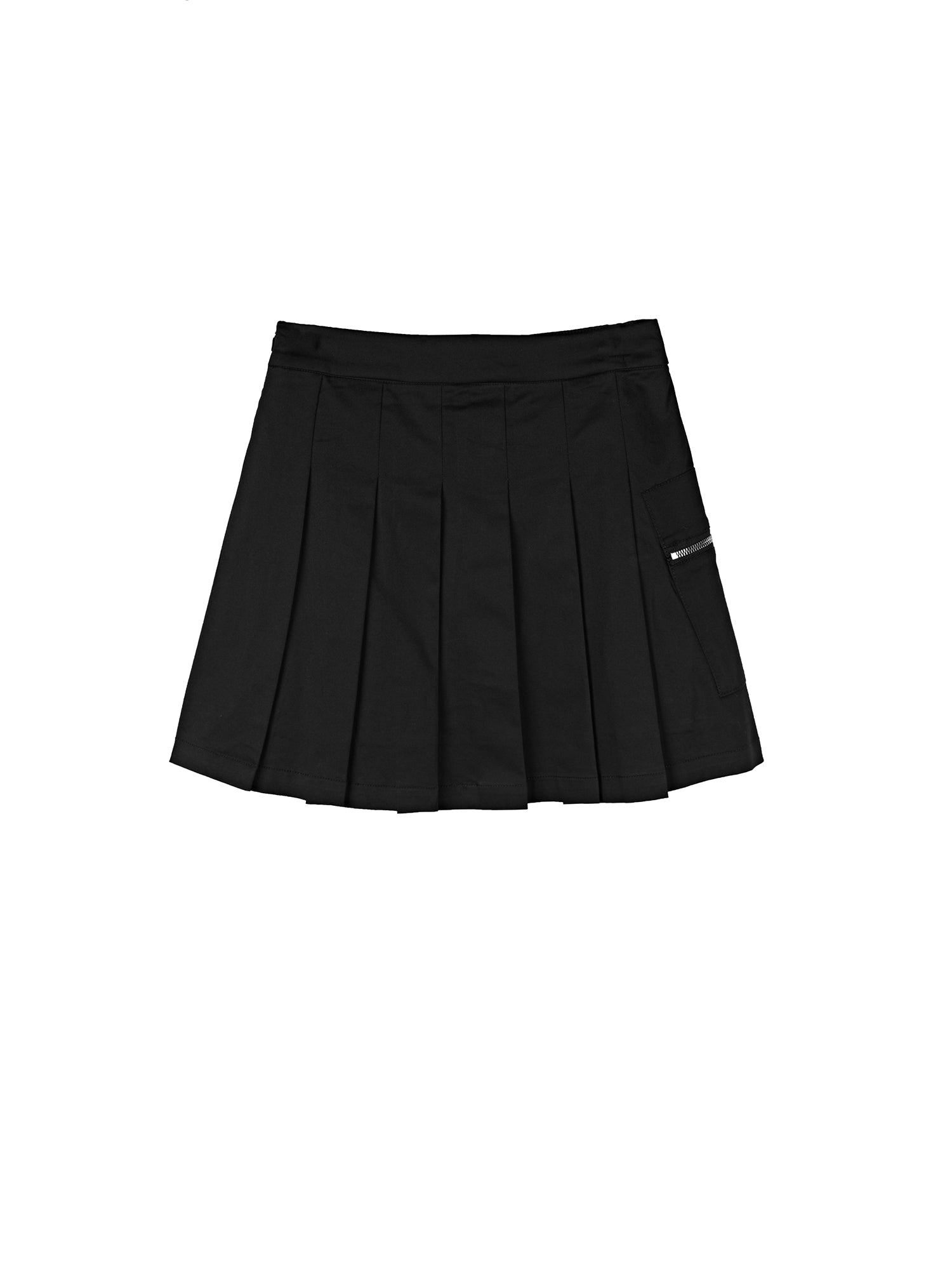 Youthful Black A-line Pleated Skirt - S·DEER