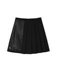 S.DEER  Leather-paneled A-line Pleated Skirt - S·DEER