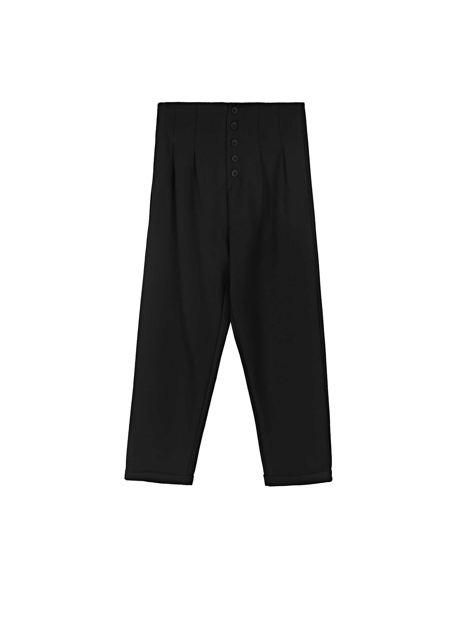 Pure Black Rolled Trousers