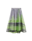 Airy Gauzy Green Tie-dye Skirt