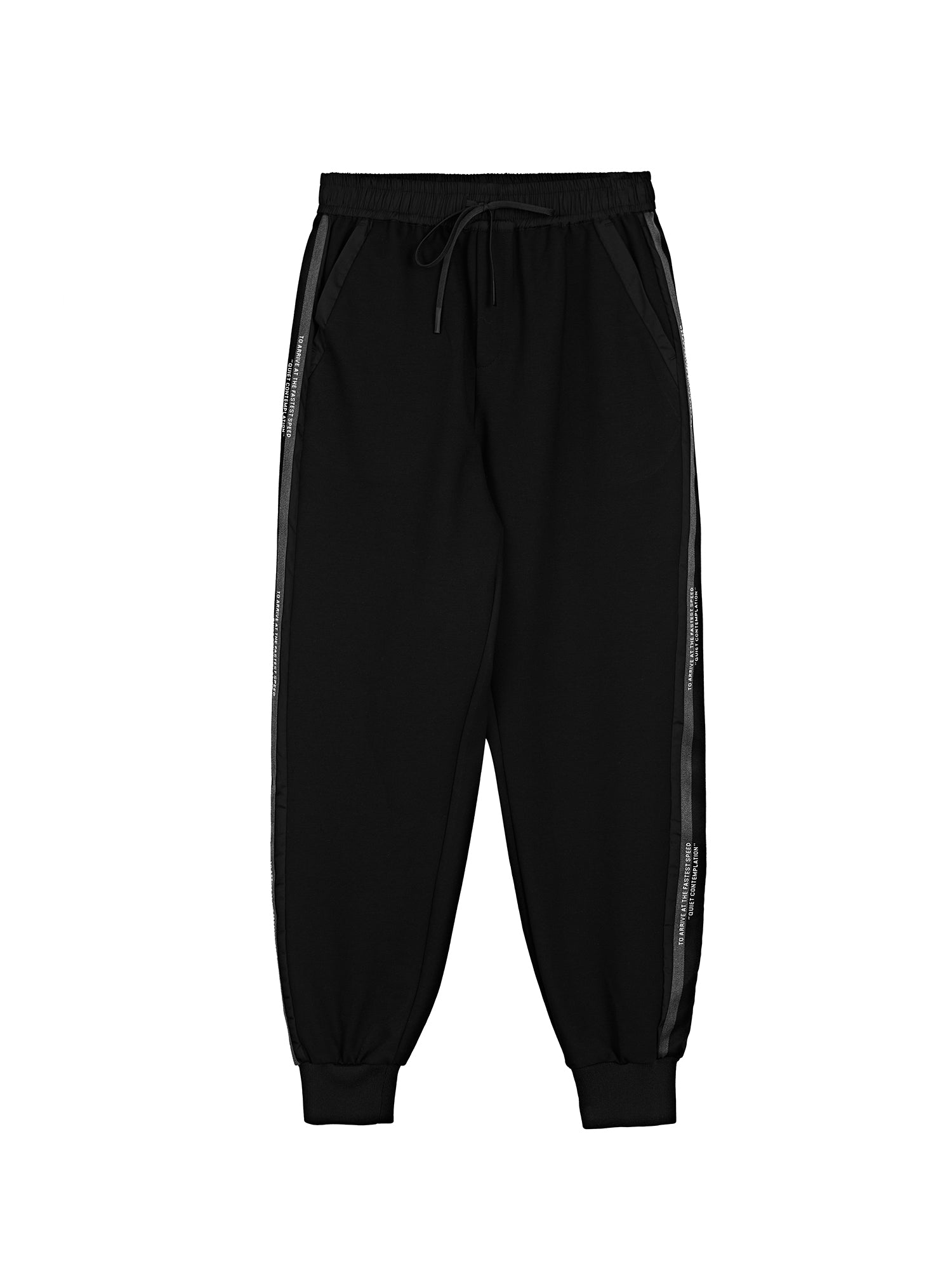 Casual Drawstring Elastic Contrast Color Letter Sports Trousers