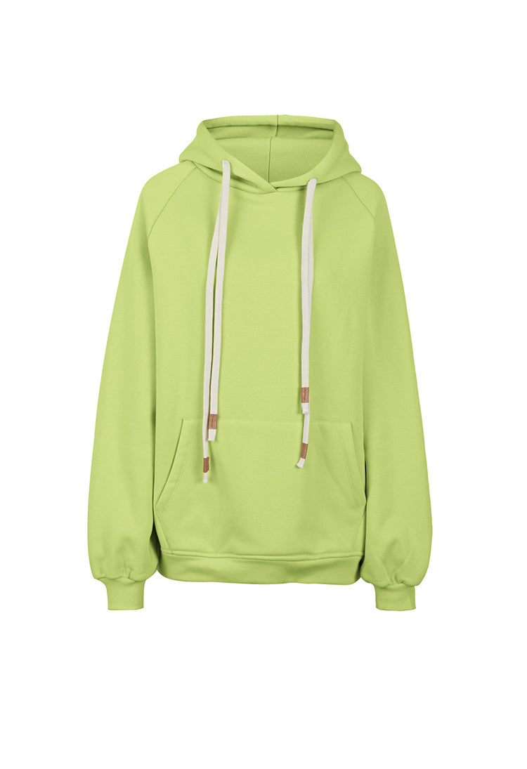 Drawstring Plush Lining Loose Hoodie