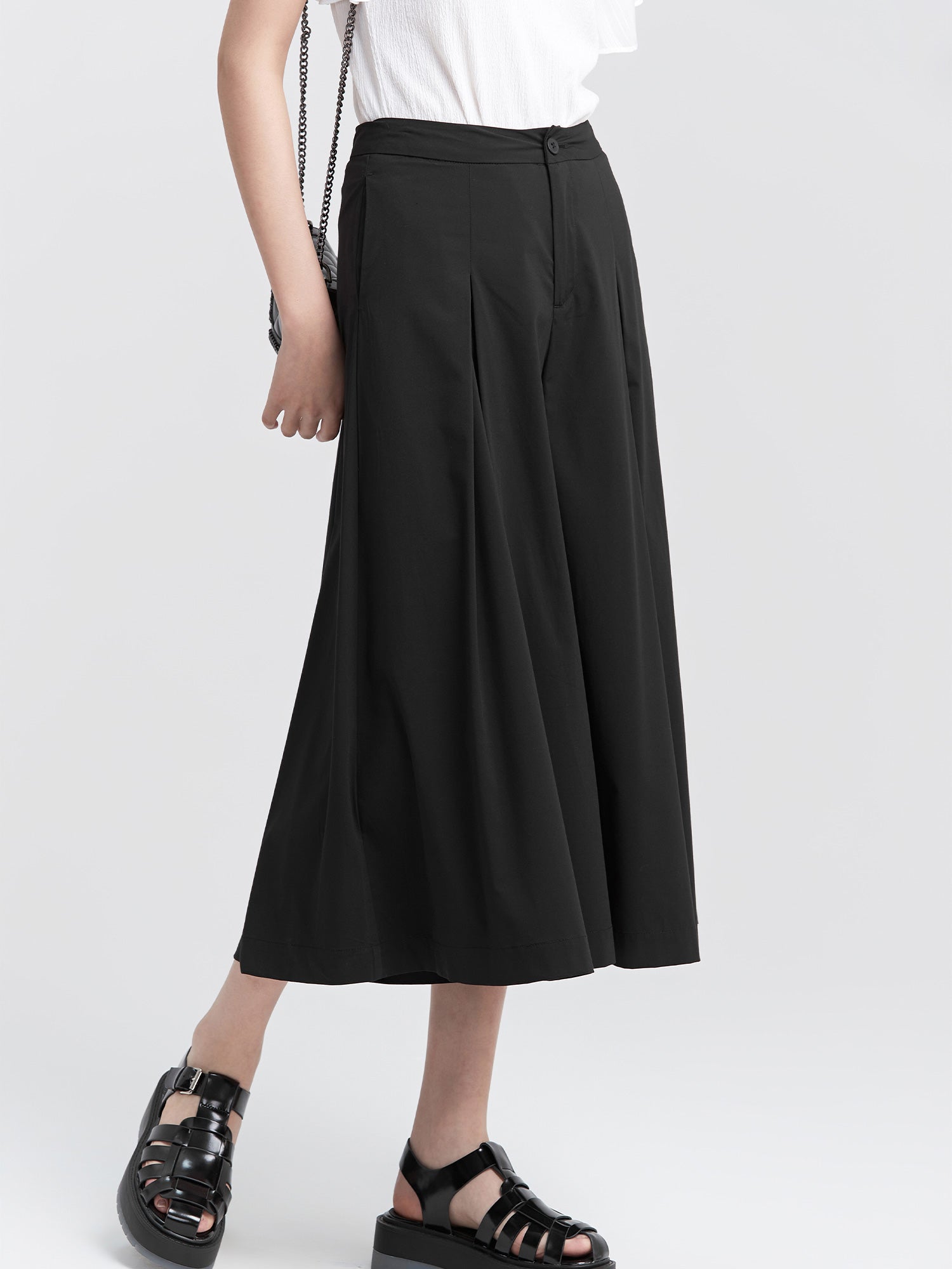 Black Wide Leg Pants - S·DEER