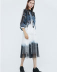 Elegant Mesh Stitching National Style Smudge Long Skirt