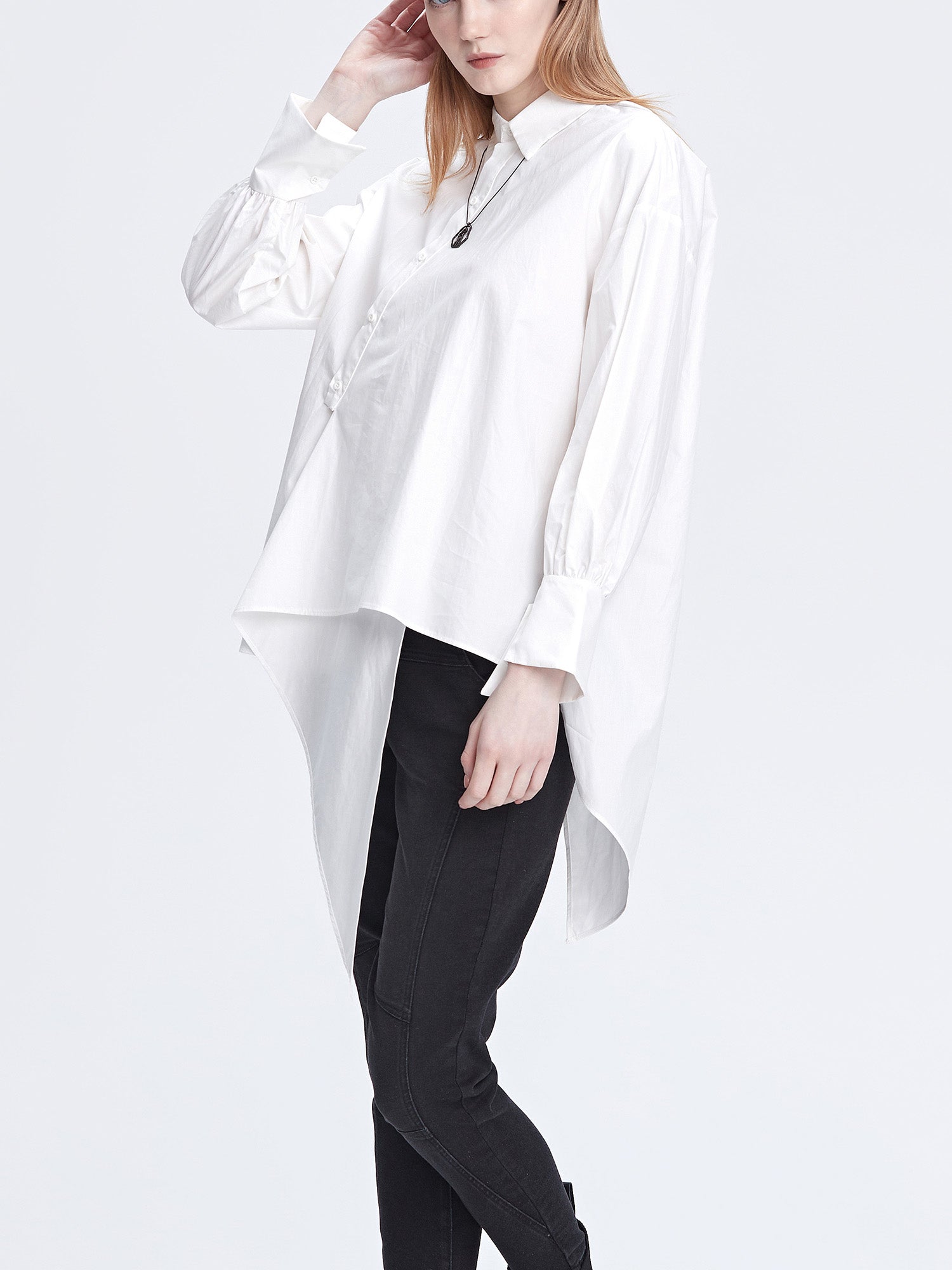 Irregular Design Button Down Shirts Office Casual Business Blouse Tops - S·DEER