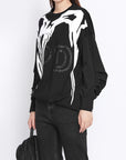 Fashion Round Neck Letter Pleated Contrast Printed Sweater