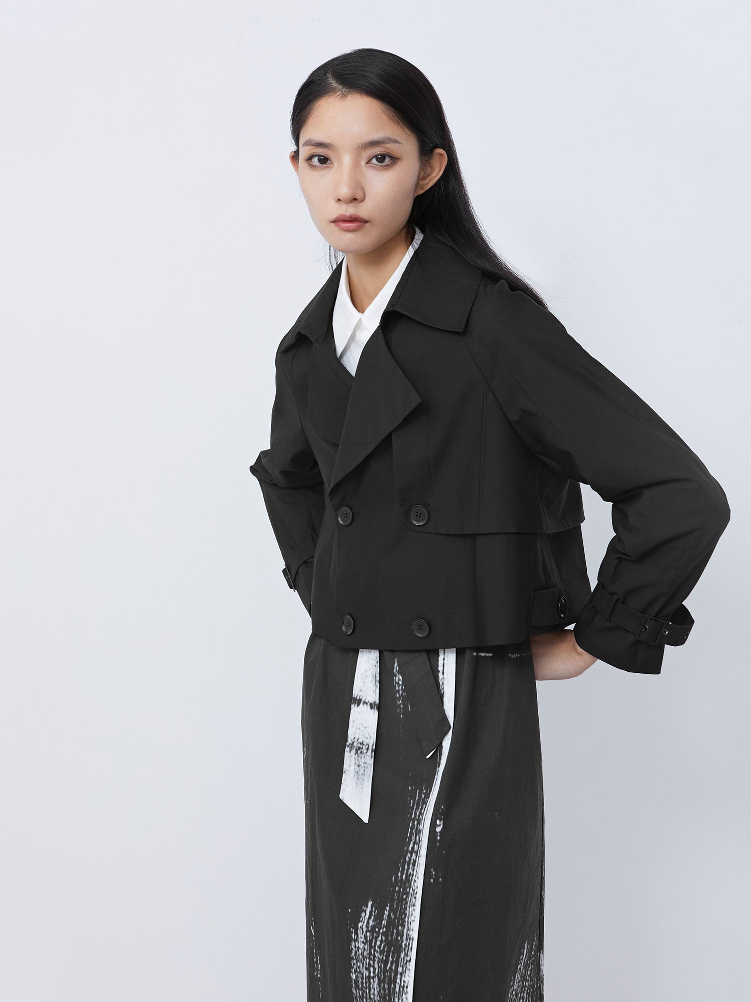 Double Breasted Cropped Jacket