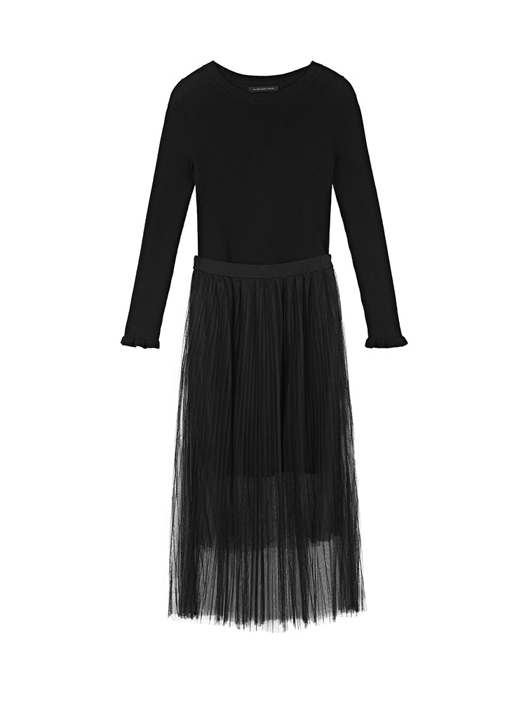 S.DEER  Two-piece Knitted Long-sleeve Dress - S·DEER