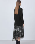 S·DEER Women's Ribbed Turtleneck Textured Rolled Black Knit Sweater - S·DEER