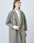Casual Suit Collar Double Breasted Straight Woolen Coat