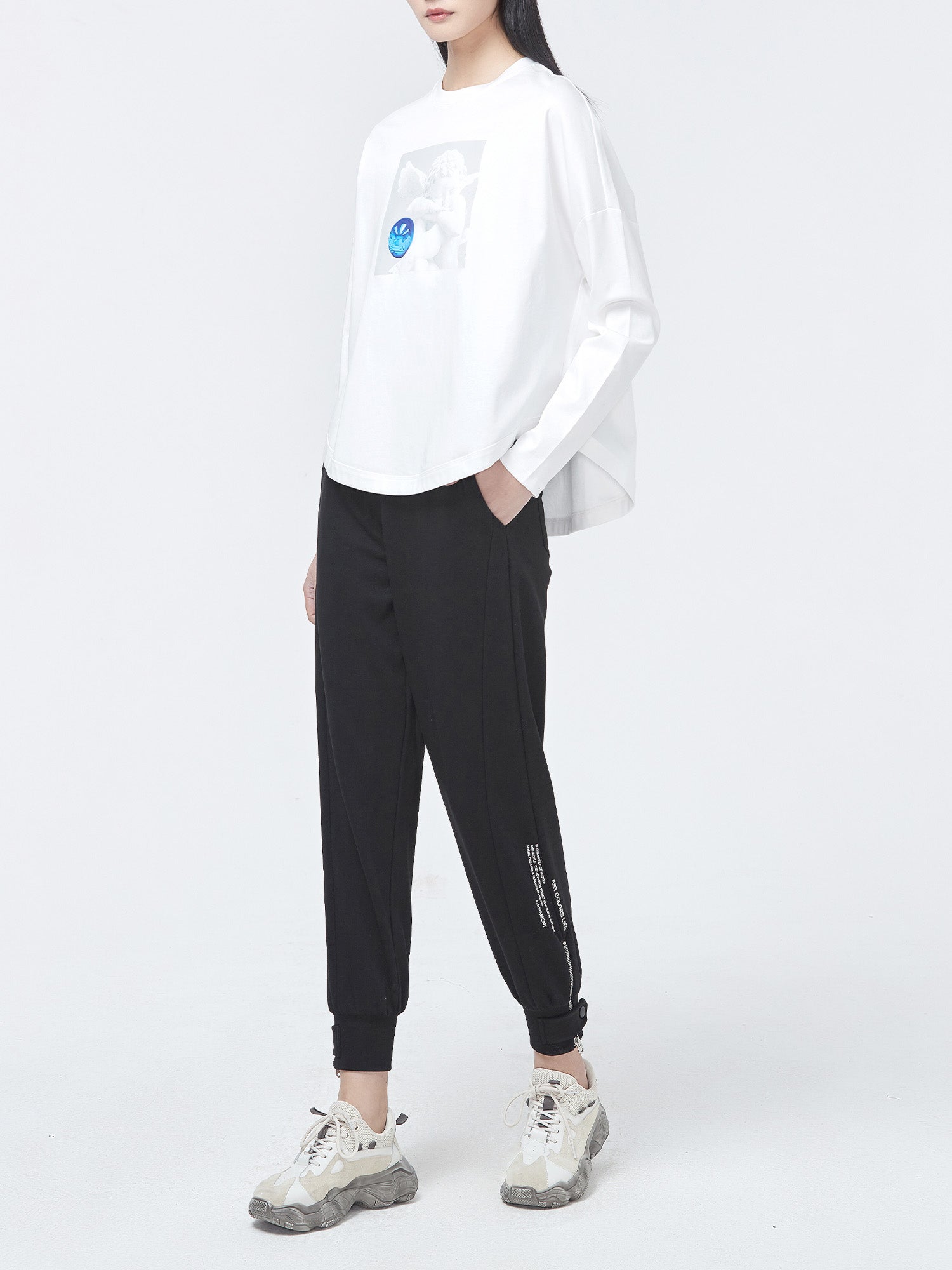 Black Sports Cropped Pants - S·DEER