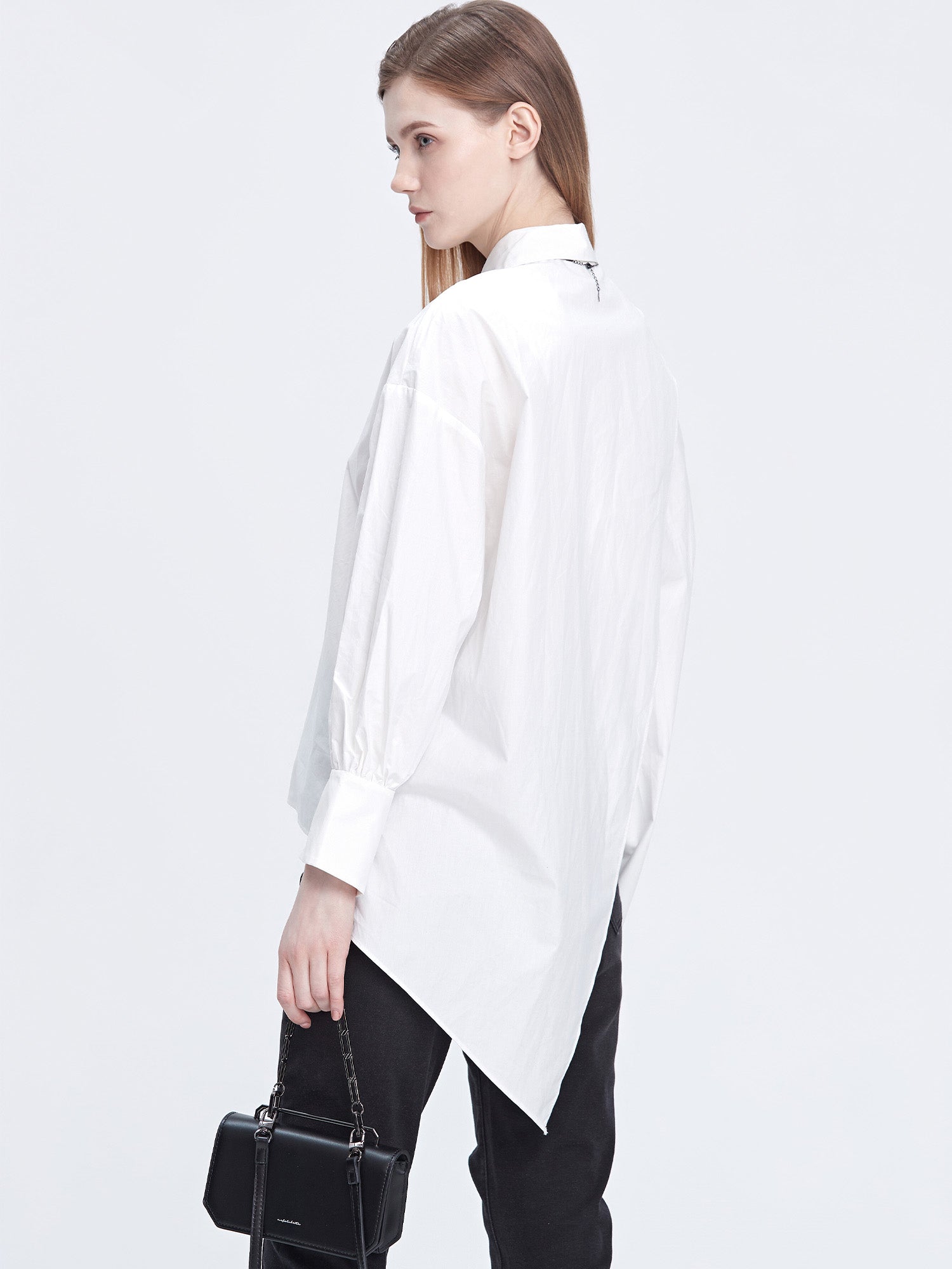 Irregular Design Button Down Shirts Office Casual Business Blouse Tops - S·DEER