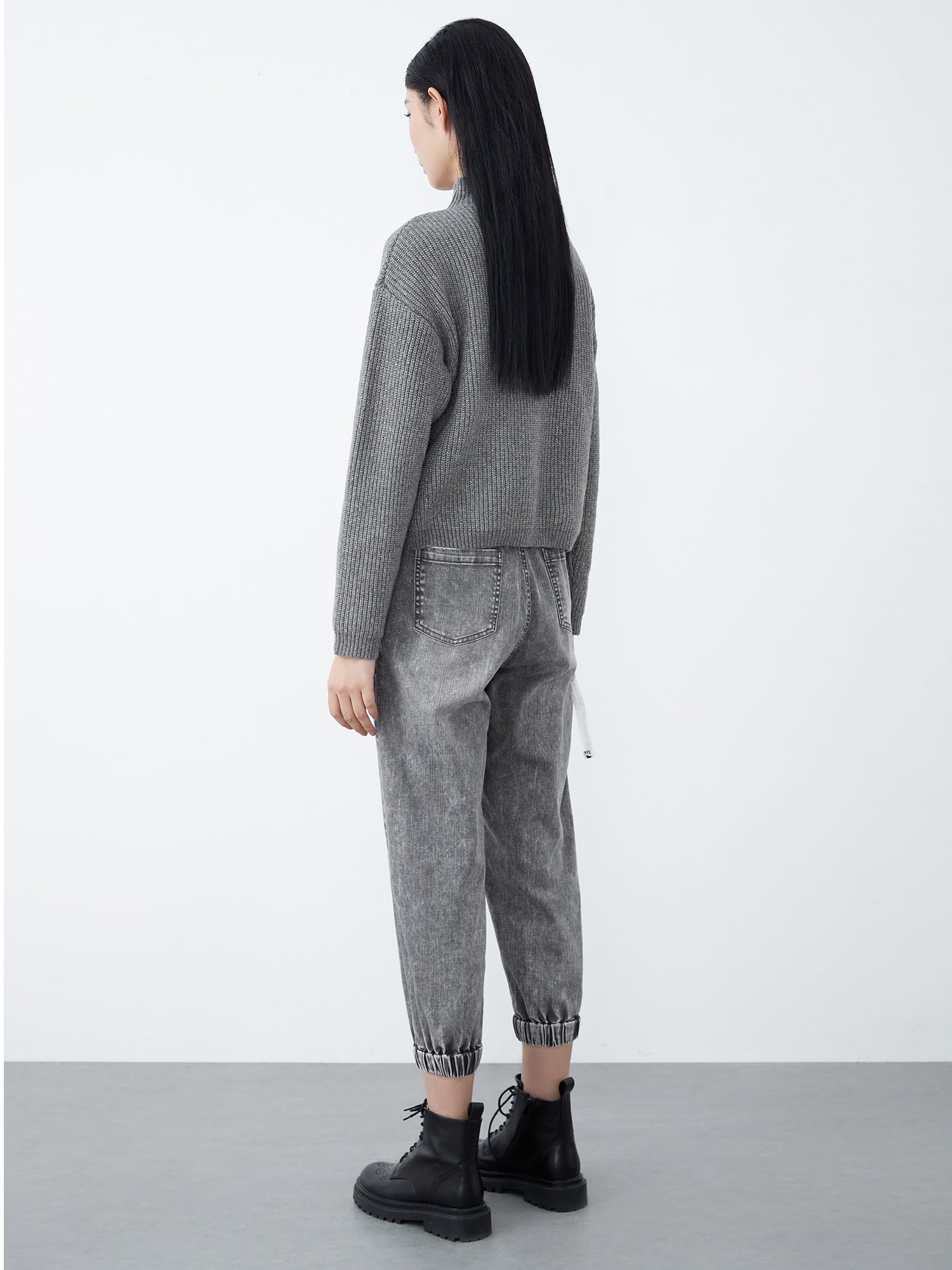 Letter Print Ribbed Knit Sweater