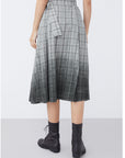 Contrast Check Gradient A-Line Skirt