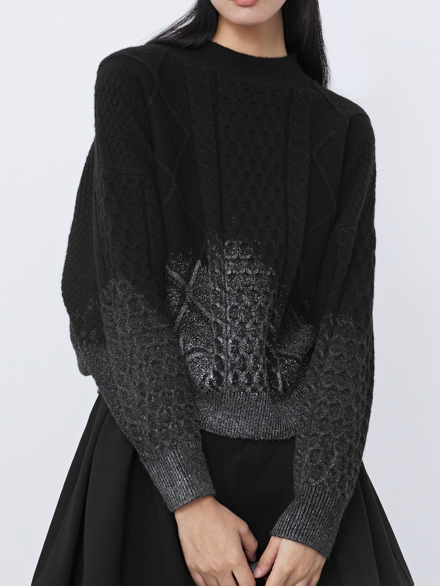 Crochet Dolman Sleeve Loose Sweater