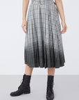 Contrast Check Gradient A-Line Skirt