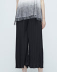 Pleated Wide-leg Cropped Trousers