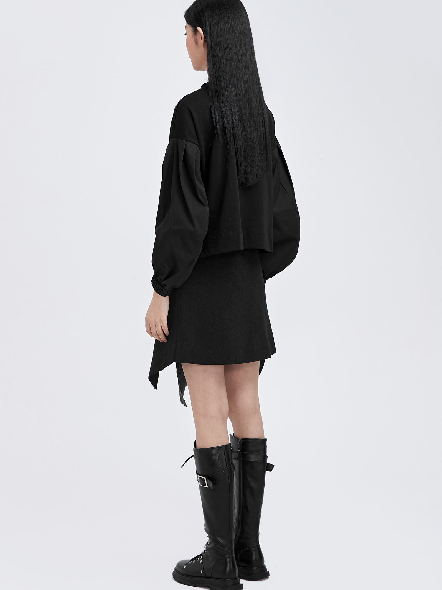 Puff Sleeve Loose Sweatshirt - S·DEER
