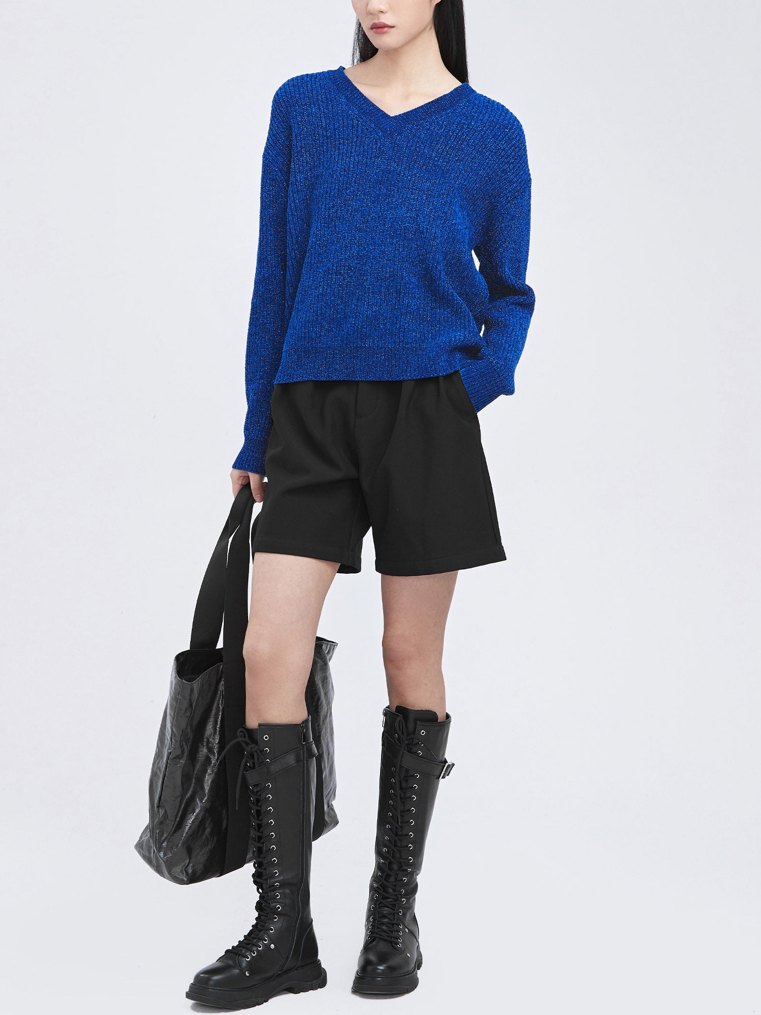 V-neck Loose Knit Sweater - S·DEER