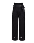 SDEER Fashion Pleated High-waisted Letter Print Straight Black Trousers - S·DEER