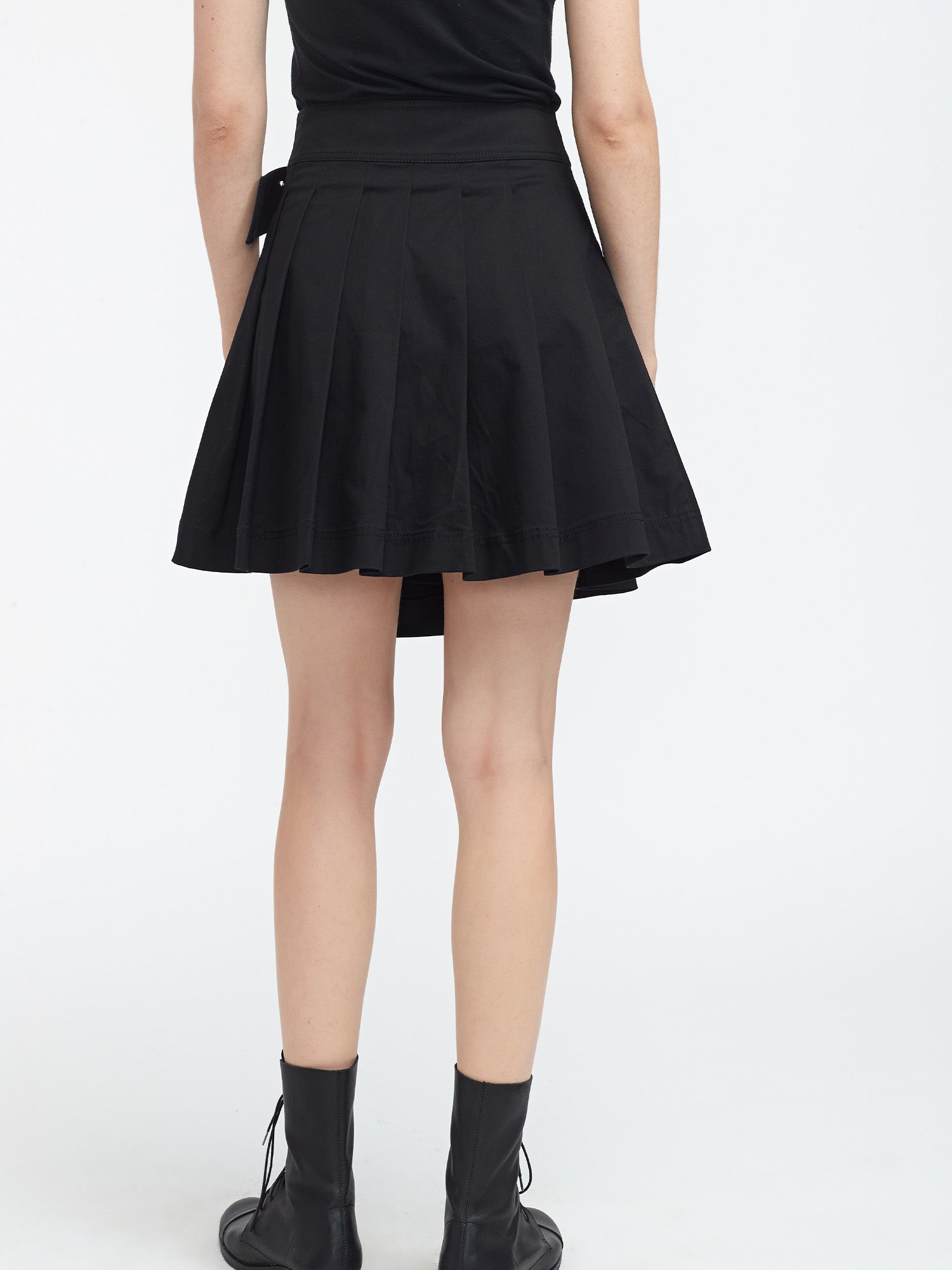 Women&#39;s Casual High Waist A Line Pleated Mini Skirt - S·DEER