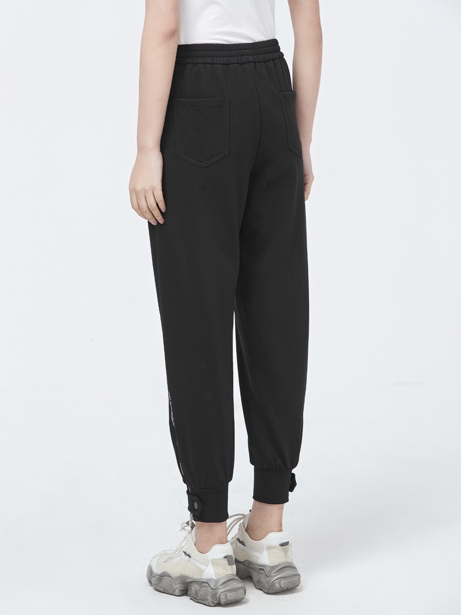 Black Sports Cropped Pants - S·DEER