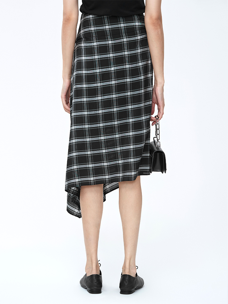 High Waist A-Line Plaid Skirt