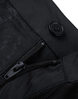 SDEER Irregular Black Long Dress With Personalized Mesh Stitching - S·DEER