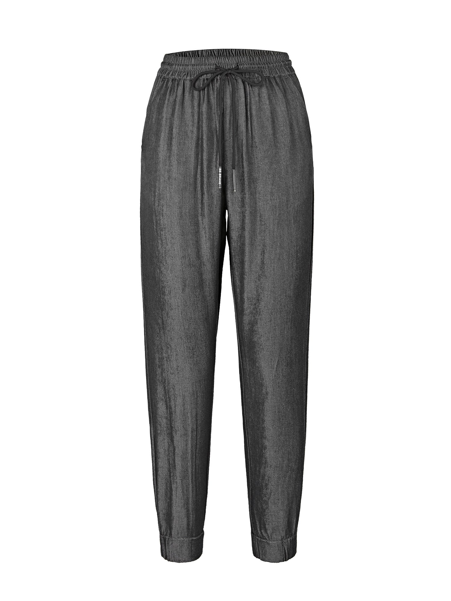 SDEER Casual elastic lace-up pants cropped trousers - S·DEER