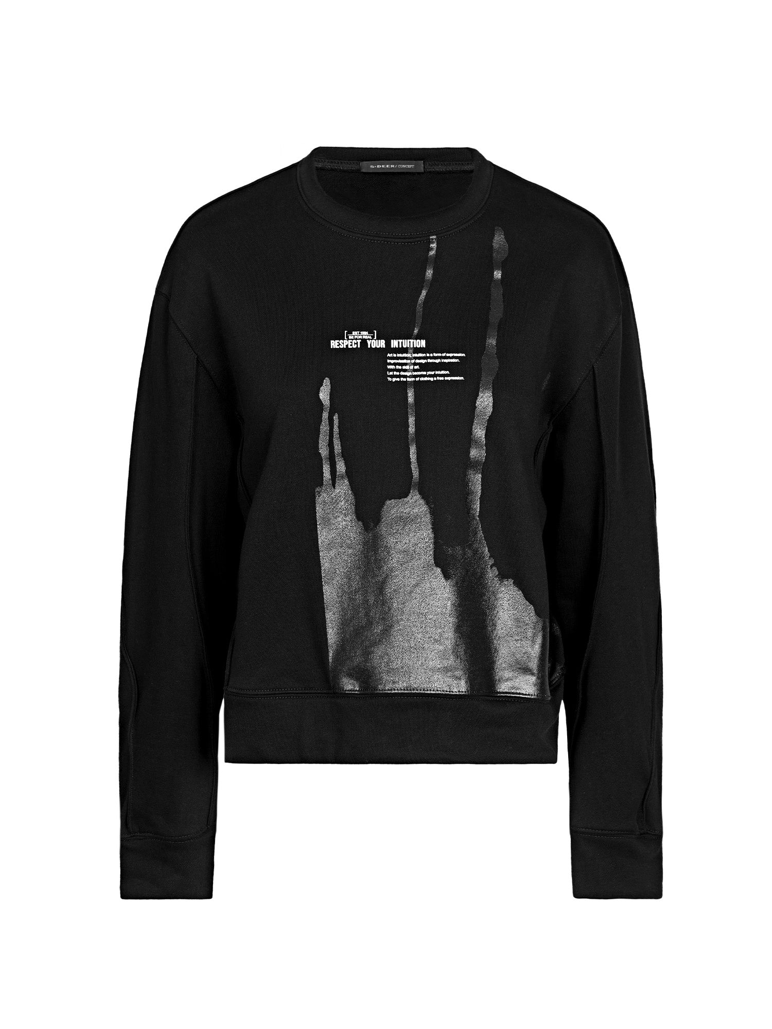 Loose Black Sweatshirt - S·DEER