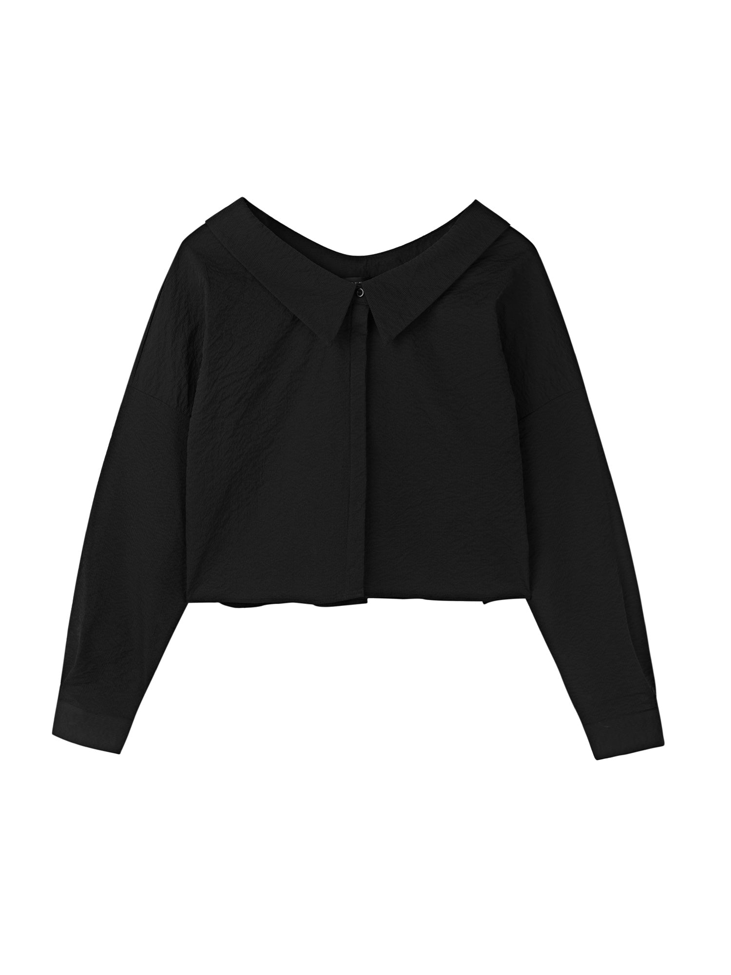 Dropped Sleeve Cropped Shirt - S·DEER