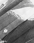 SDEER Lapel contrast print pleated waist long-sleeved shirt - S·DEER