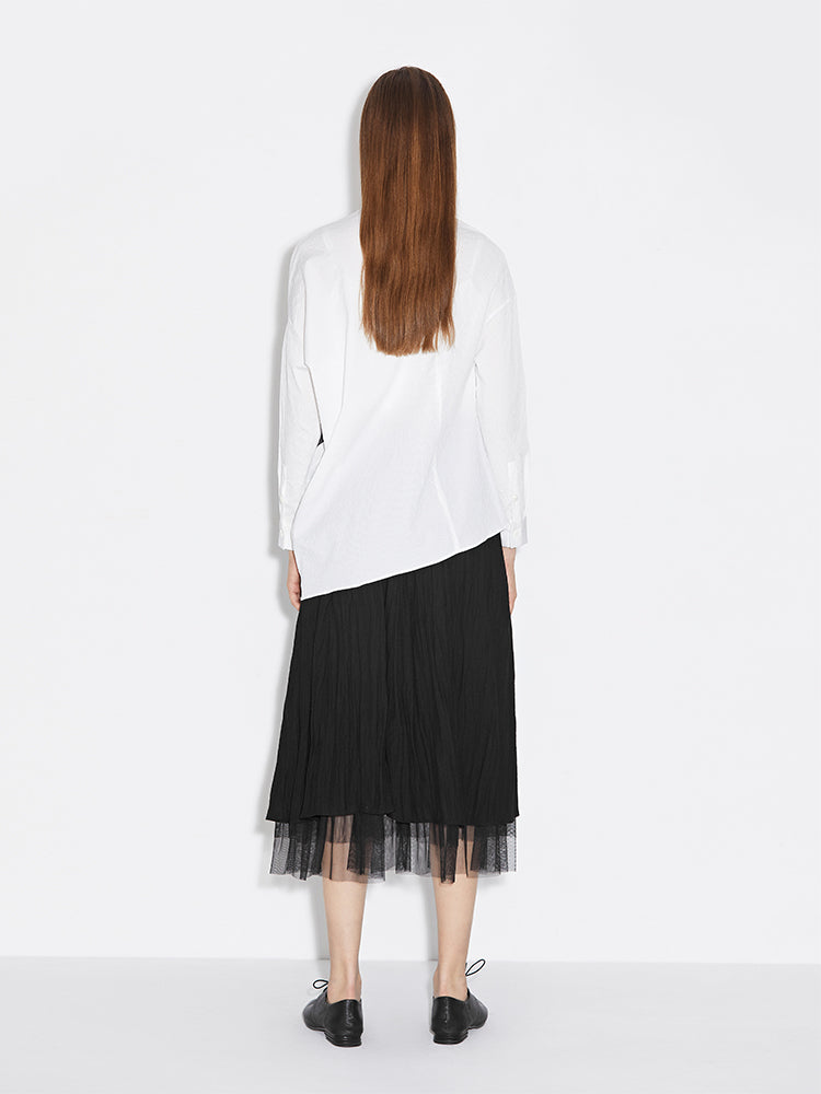 S.DEER Ink Smudge Bias Shirt - S·DEER