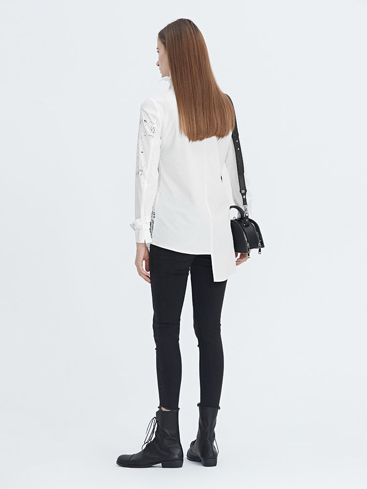 S.DEER     printed irregular shirt - S·DEER