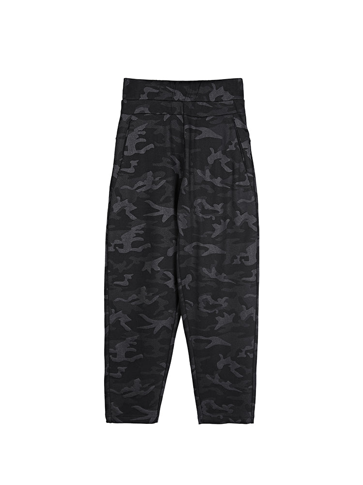 S.DEER Elasticated High Waist Camouflage Carrot Ninth Pants - S·DEER