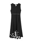 S·DEER Casual V-Neck Neck Waist Contrast Print Sleeveless Dress - S·DEER