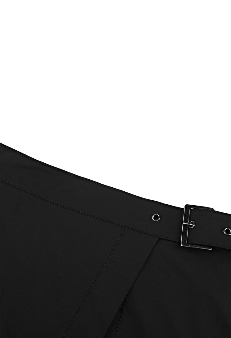 S·DEER personality irregular patch pocket stitching pure black dress S20361102 - S·DEER