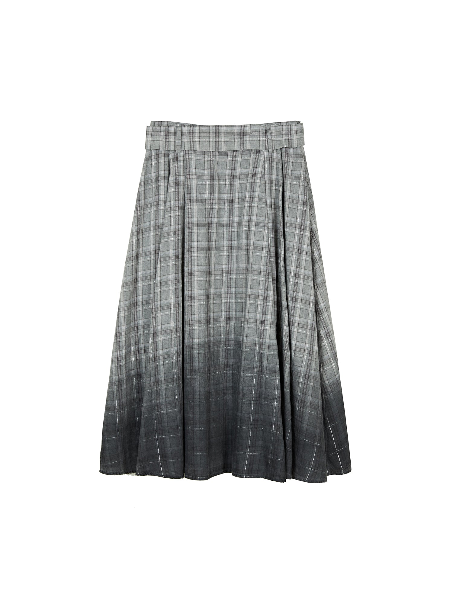 Contrast Check Gradient A-Line Skirt