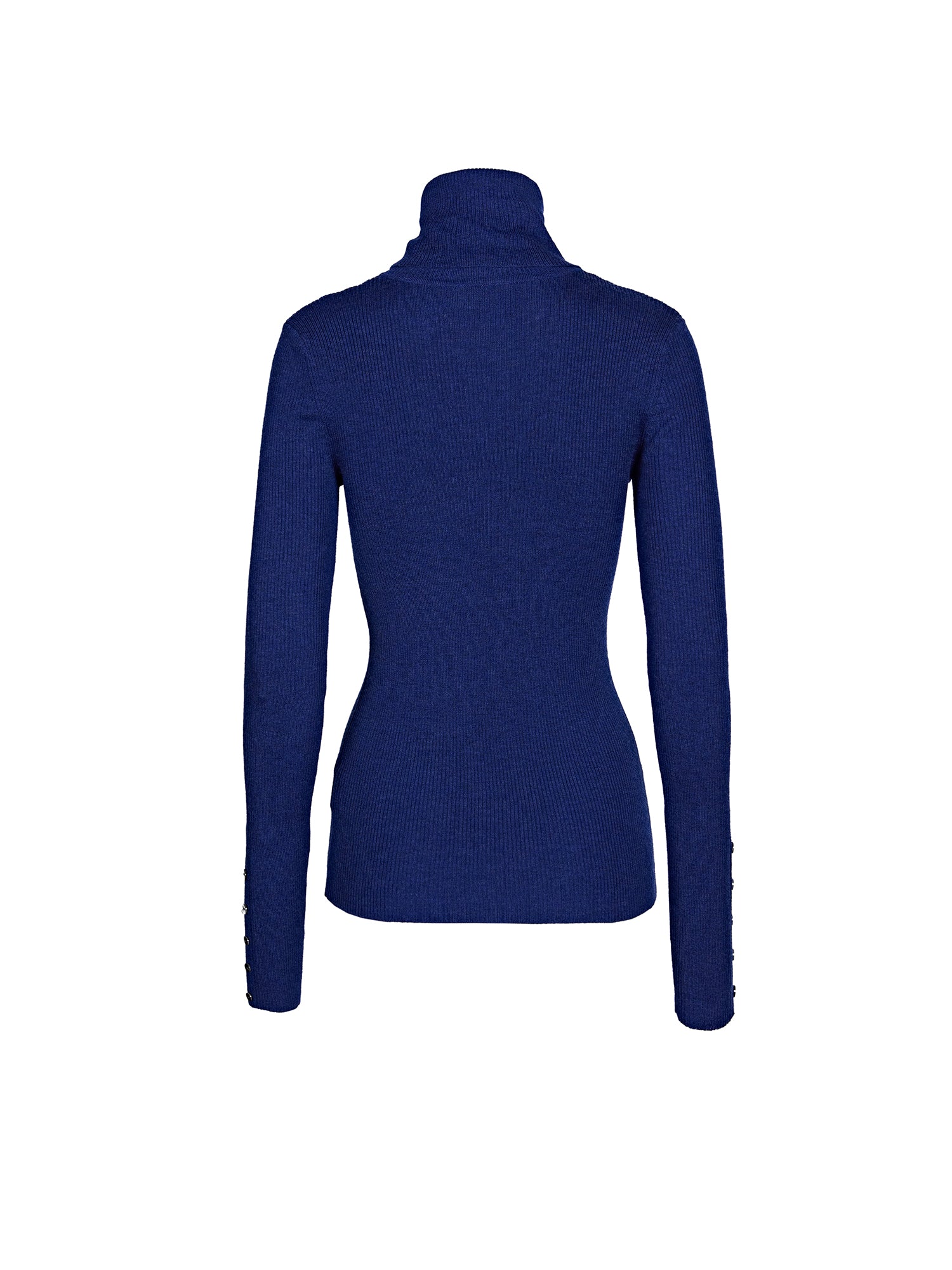 Cuff Detail Ribbed Turtleneck Sweater