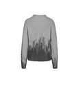 Crew Neck Ink-Splashing Print Long-Sleeved Sweater