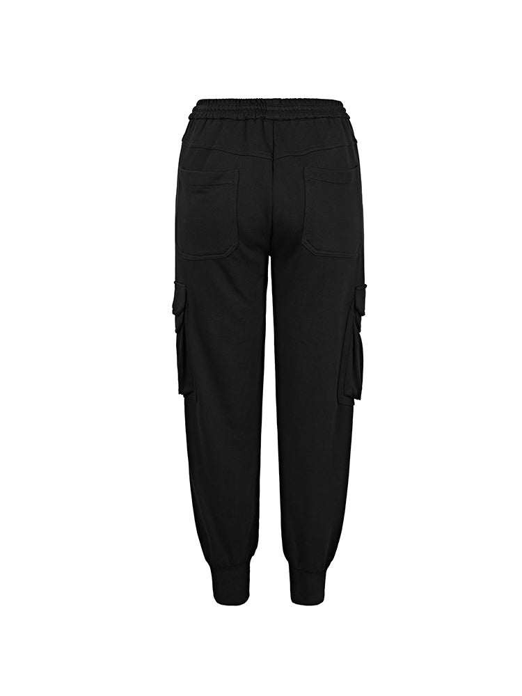 Sport Pants With Tight Knit Straps And Stereo Pockets