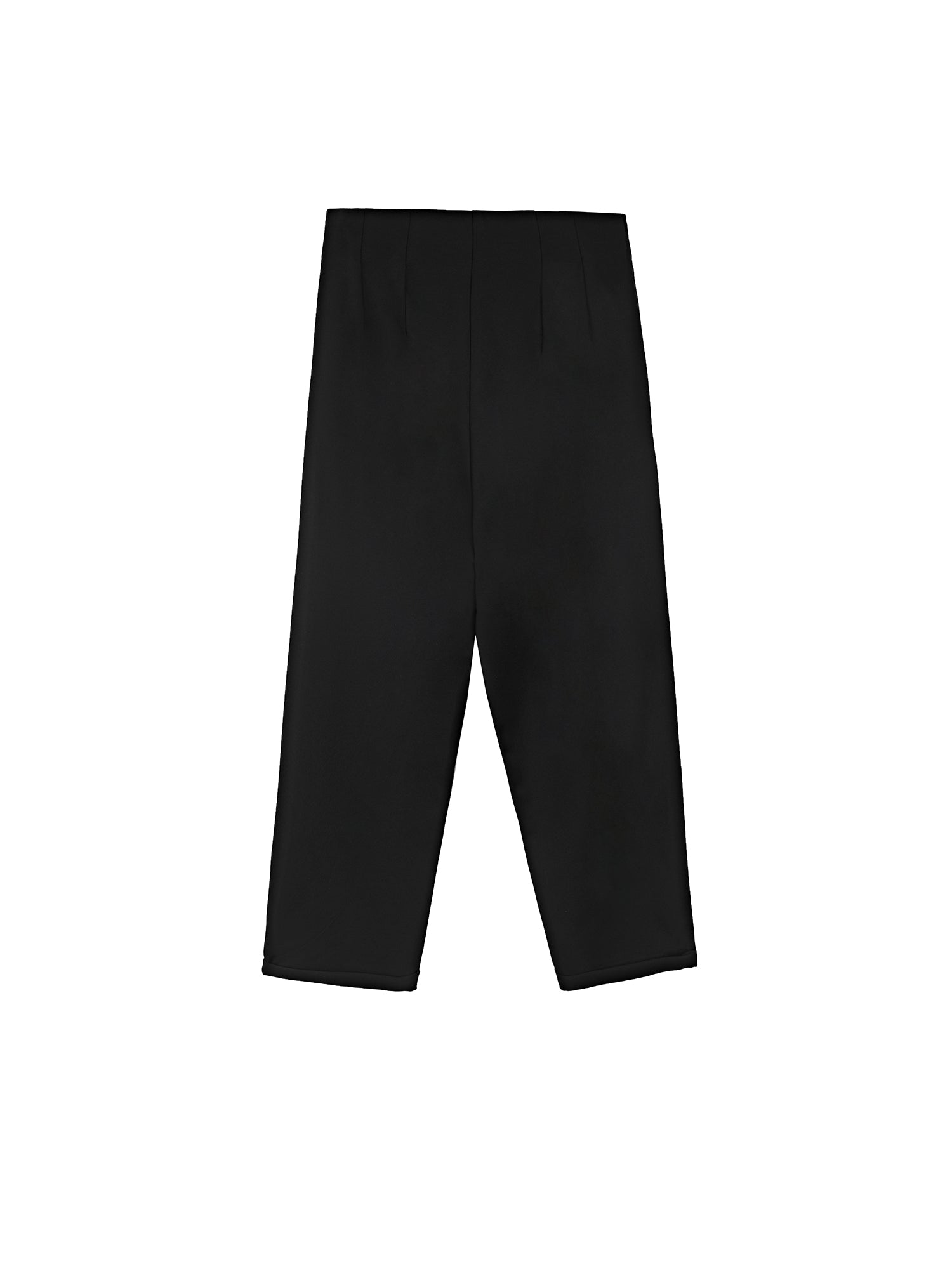Pure Black Rolled Trousers