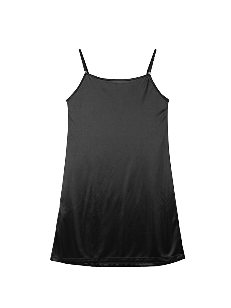 Vestido de lana de dos piezas con cuello redondo y tirantes con estampado de malla